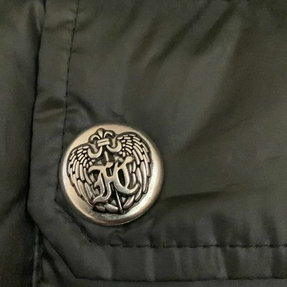 Faith Connexion Designer Down Feather Black Puffer Bomber Jacket